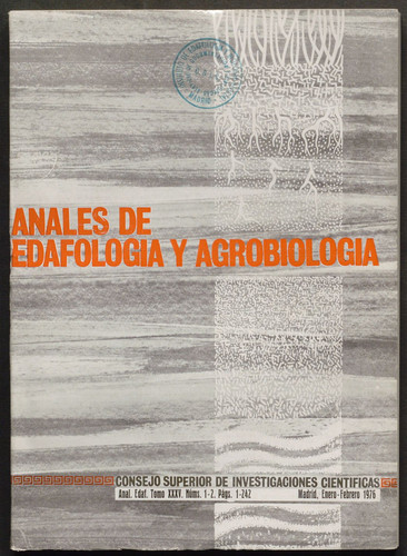 Anales de edafología y agrobiología. Año 1976, Núm. 1-2