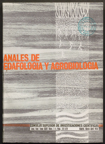 Anales de edafología y agrobiología. Año 1976, Núm. 3-4