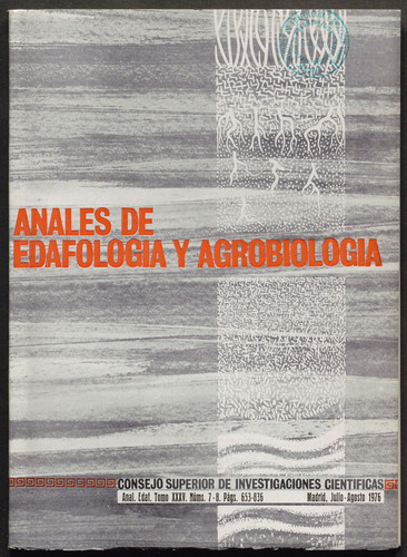 Anales de edafología y agrobiología. Año 1976, Núm. 7-8