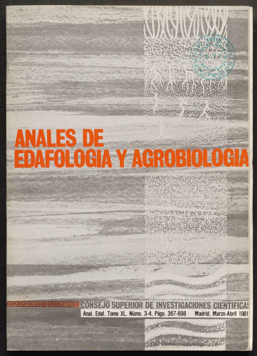 Anales de edafología y agrobiología. 1981, Vol. 40, Núm. 03-04
