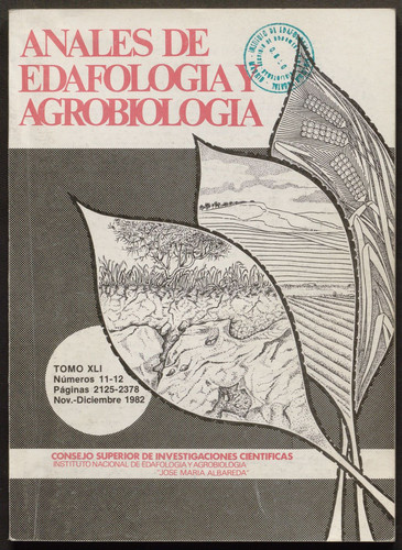 Anales de edafología y agrobiología. 1982, Vol. 41, Núm. 11-12