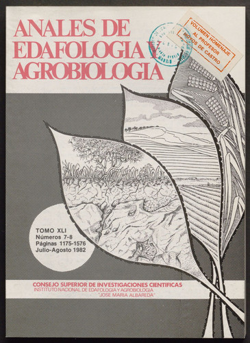 Anales de edafología y agrobiología. 1982, Vol. 41, Núm. 07-08