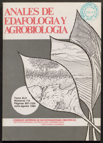 Anales de edafología y agrobiología. 1983, Vol. 42, Núm. 07-08