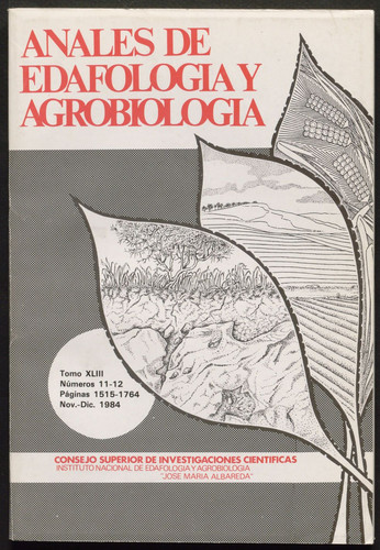Anales de edafología y agrobiología. 1984, Vol. 43, Núm. 11-12
