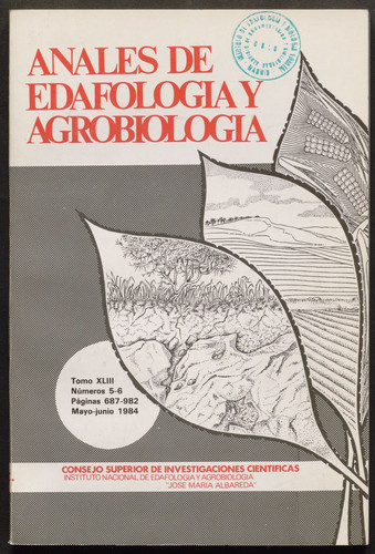 Anales de edafología y agrobiología. 1984, Vol. 43, Núm. 05-06