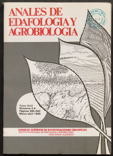 Anales de edafología y agrobiología. Año 1985, Núm. 3-4
