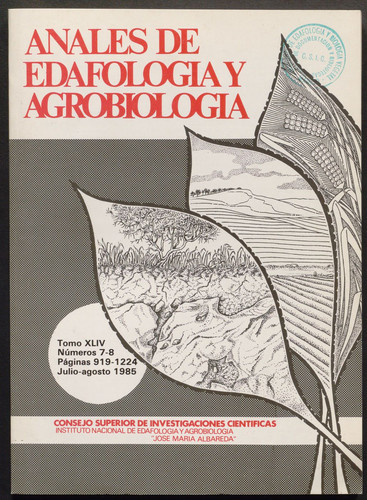 Anales de edafología y agrobiología. Año 1985, Núm. 7-8