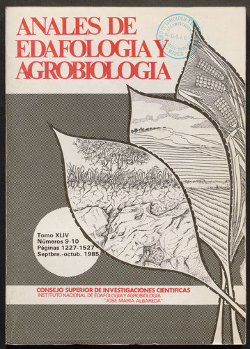 Anales de edafología y agrobiología. Año 1985, Núm. 9-10
