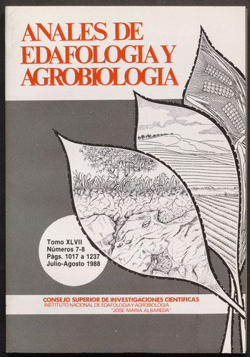 Anales de edafología y agrobiología. 1988, Vol. 47, Núm. 07-08