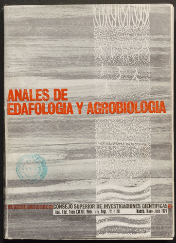 Anales de edafología y agrobiología. 1979, Vol. 38, Núm. 05-06