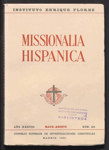 Missionalia hispánica. 1981, Vol. 113
