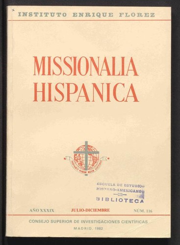 Missionalia hispánica. 1982, Vol. 116